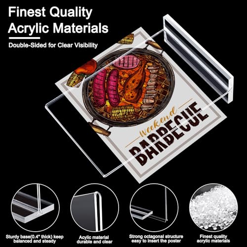 Hoewina 3Pack Acrylic Sign Holder 8.5 x 11inch, Vertical Display Sign Stand | Clear Menu Holder Stand, Table Paper Holder, Desk Brochure Holder for Vendor Booth Display Items, Restaurants, Office, Store