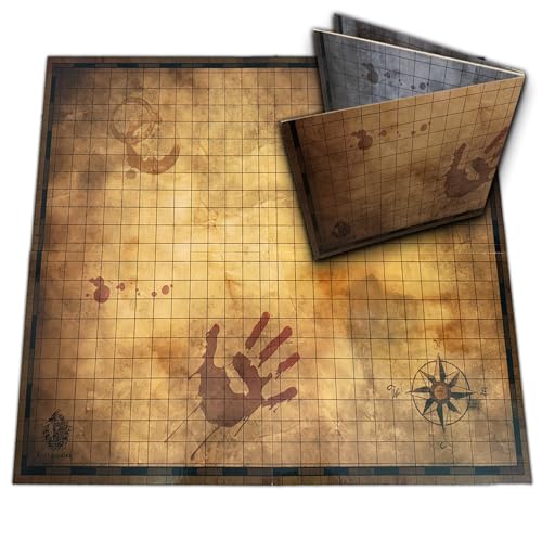 FantasyDice Foldable 1" Grid Battle Map Double Sided Dry Erase 24 x 36 Mat for Tabletop RPG Perfect for Dungeons and Dragons DND Pathfinder Call of Cthulhu Warhammer 40K Portable with PVC Zipper Bag