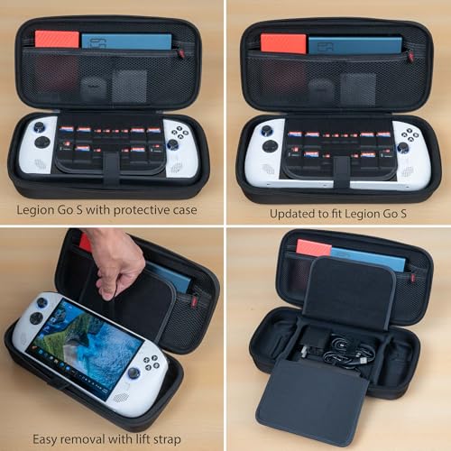 ButterFox Large Carrying Case Bag For Lenovo Legion Go 2 / Legion Go S/Legion Go Handheld, Fits Charger, 2 Accessories Compartments for Large 65W Battery Pack, Folding Keyboard and etc (Black)