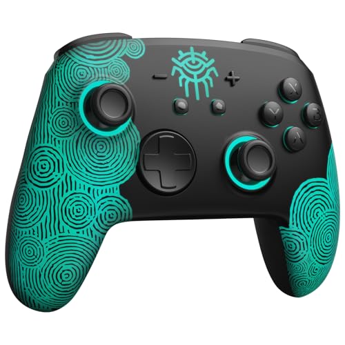 Switch 2 Pro Controller One-Key Wake Up for Switch2/OLED,Firefly Switch Wireless Controller with Hall Effect Joysticks, NFC Function, Black Bluetooth Remote Control with 7 LED/Paddle/Turbo/Motion - color: Black