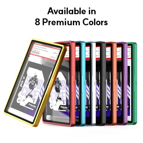PAV PSA Snap Case –Premium Aluminium PSA Slab Protector with UV-Resistant Tempered Glass Display - Graded Guard Case for Standard 35PT PSA Slabs with Button Lock, Magnetic Stack Design - color: Metallic Gold