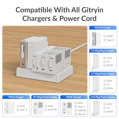 Gitryin Modular Laptop Charging Station, 140W, 2 * 65W, 40W Retractable USB C Chargers, 8 Type C Ports with Cooling Power Strip, 310W Charging Hub