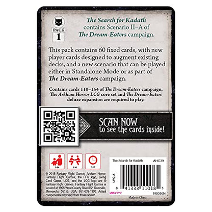 Arkham Horror The Card Game The Search for Kadath Mythos Pack - Journey Across The Dreamlands for Answers! Cooperative LCG, Ages 14+, 1-4 Players, 1-2 Hour Playtime, Made by Fantasy Flight Games - style: The Search for Kadath