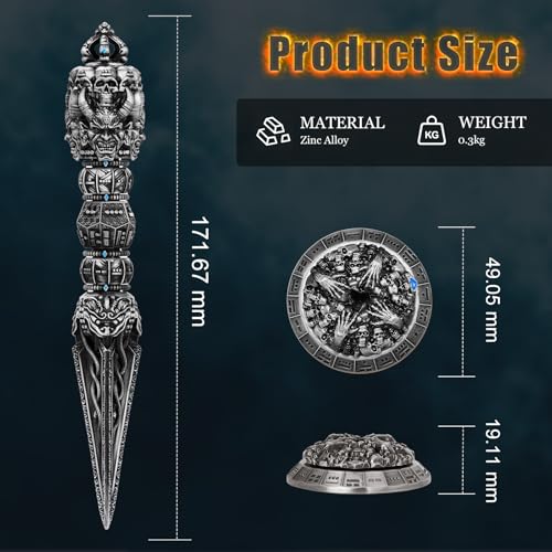 Metal DND Wand dice Set with Bagua Stand, Seven as one, Roulette dice Rotator, Suitable for Role-Playing or Steampunk Themed Games with D20 D12 D10 D8 D6 D4 D00% dice Set with one D2 Coin (Silvery) - color: Silvery