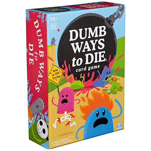 Spin Master Games Dumb Ways to Die Survival Strategy Party Card Game | Viral Meme, Cartoon Themed Survival Game, Be the Last Bean Standing to Win, Fun for Family Game Night, 2-5 Players, Ages 12+ - style: Modern