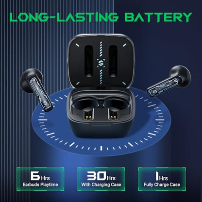 Black Shark True Wireless Gaming Earbuds, Bluetooth 5.3 with Music Mode, 30 Hours Playback Time, Clear Stereo Calls in-Ear Headphones for Android/Phone/Computer - Lucifer T15 - style: Lucifer T15