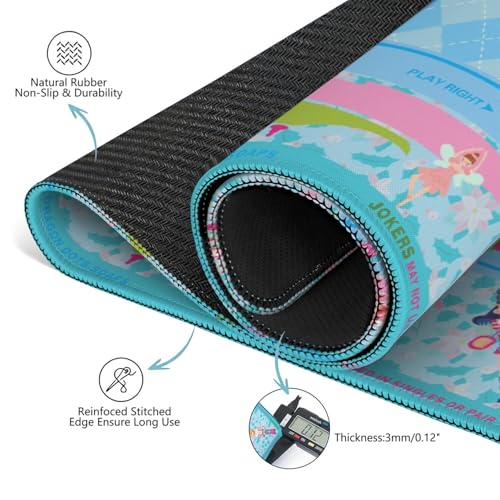 Blue Mahjong Mat for Table, 31.5*31.5in Anti Slip American Mahjong Table Cloth, Noise Reduction, Neoprene Mah jongg Mat with Carrying Bag & 3 Dices, Mahjong Accessories Gift for Board Tile Games Mats - color: Blue03