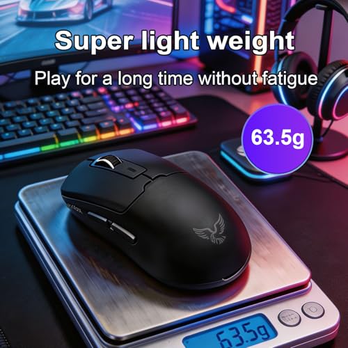 NEO V2 Wireless Gaming Mouse, Tri-Mode, 55g, 12000DPI RGB, Black - color: Black