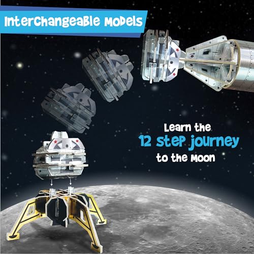 Imagimake Mapology Man's Journey to Moon, Apollo 11 3D Model Kit for Kids | Educational STEM Model Kit, Build Rockets & Satellites, Learn Space Exploration, Birthday Gift for Ages 8,9,10,11,12 Year Old - style: Man's Journey to Moon