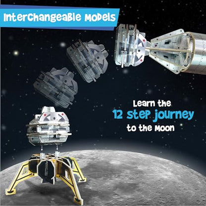 Imagimake Mapology Man's Journey to Moon, Apollo 11 3D Model Kit for Kids | Educational STEM Model Kit, Build Rockets & Satellites, Learn Space Exploration, Birthday Gift for Ages 8,9,10,11,12 Year Old - style: Man's Journey to Moon