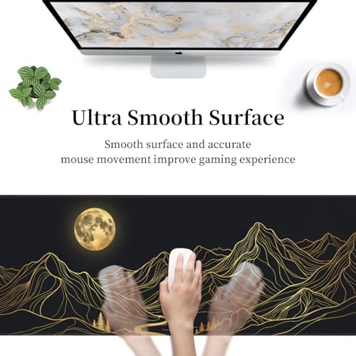 Extended Gaming Mouse Pad, Large Mouse Mat, XL Desk Pad for Keyboard and Mouse, Non-Slip Rubber Base & Stitched Edges for Gamer Office 31.5x11.8 in - color: 1