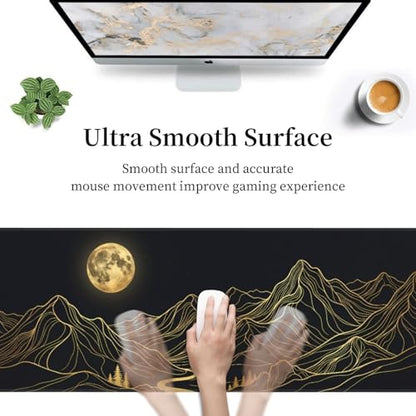 Extended Gaming Mouse Pad, Large Mouse Mat, XL Desk Pad for Keyboard and Mouse, Non-Slip Rubber Base & Stitched Edges for Gamer Office 31.5x11.8 in - color: 1