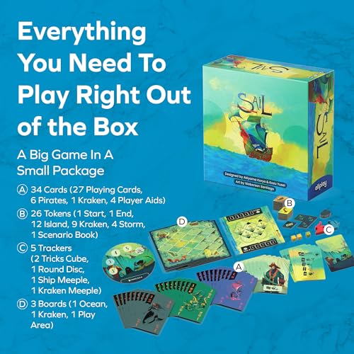 Allplay Sail Cooperative Strategy 2 Player Board Game for Adults and Family | The Strategy Line | 45 Minute Play Time