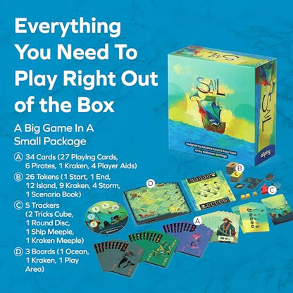 Allplay Sail Cooperative Strategy 2 Player Board Game for Adults and Family | The Strategy Line | 45 Minute Play Time