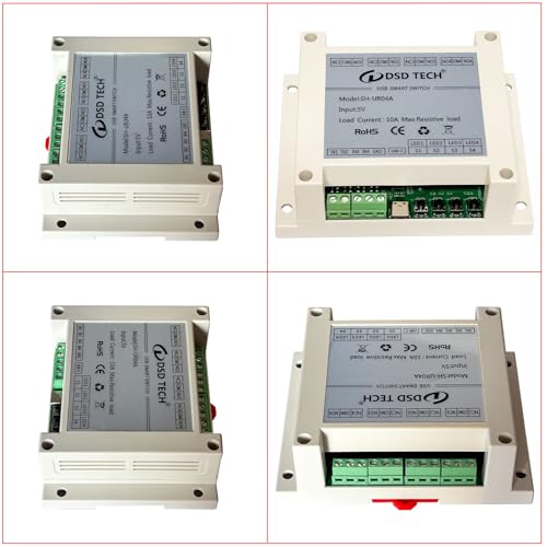 DSD TECH SH-UR04A 4-Channel USB Powered Relay Module for PC & Mac(4CH) - size: 4CH