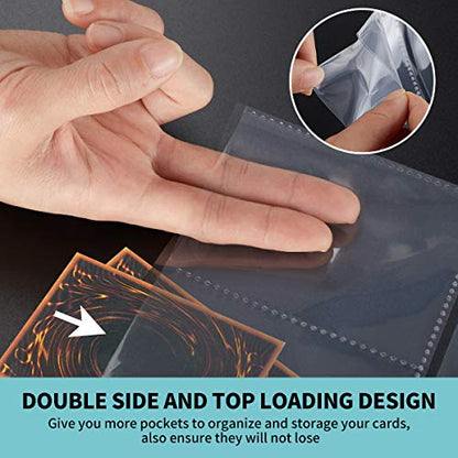 2088 Pockets Baseball Card Sleeves, JIQEZNL Premium 9 Pocket Trading Card Binder Sleeves for 3 Ring Binder, Double Side Card Protector Pages for Pokemon, Yugioh, Sport, Football Card Collector - size: 116 Sheets