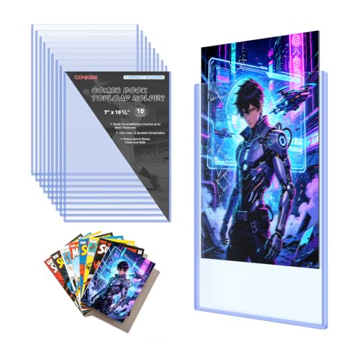 10ct Current Comic Book Toploaders - Crystal Clear Rigid Protectors | Protect Modern Comics from Scratches, Dust and Moisture, Rigid Clear Holders Provide Safe Storage and Display Protection - size: 10ct Current Comic Book Toploader