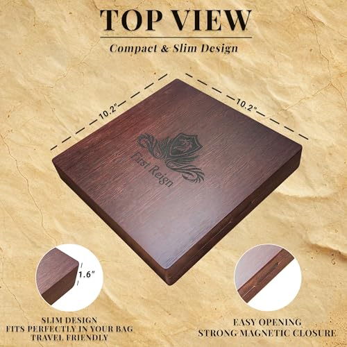 First Reign 3-in-1 DnD Dice Box, DnD Dice Tray & Journal | D&D Starter Set | DnD dice box with double rolling trays & journal | Fits 2 RPG dice sets, mini, pencil (not included) | DnD accessories & gift