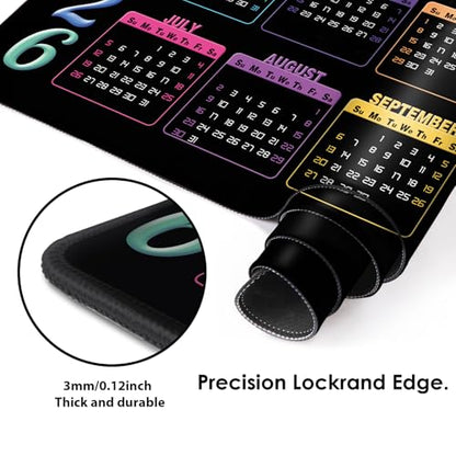 Galdas Gaming Mouse Pad XXL XL Large Long Extended Big Mousepad Non-Slip Rubber Keyboard Mouse Pad with Stitched Edges for Laptop Home Office (2026 Calendar, 31.5 * 11.8) - color: 2026 Calendar