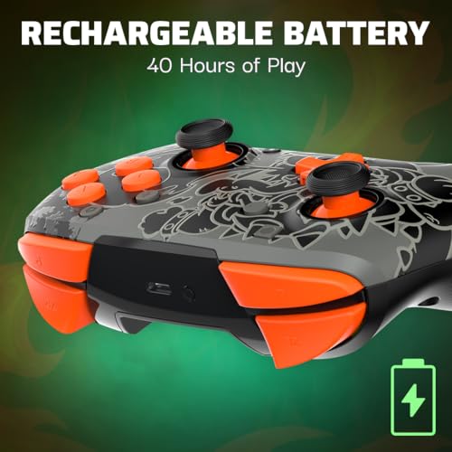 PDP REMATCH GLOW Wireless Nintendo Switch Pro Controller, Full Motion Controls – Licensed for Nintendo Switch. & Lite & OLED Model, Rechargeable Battery Power, Glow in the Dark: Blackout Bowser - color: Bowser
