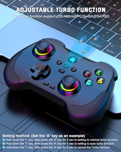 Joso Mobile Gaming Controller for iPad/iPhone/Tablet, Cloud Controller Remote Joystick for iOS/Android, Wireless Switch Controller with Macro Buttons/Hall-Rocker/Hall-Trigger - Black - color: Black