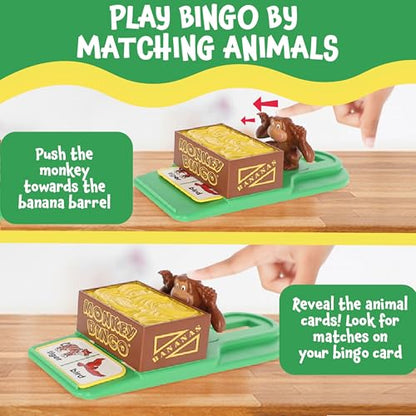 POPULAR PLAYTHINGS Monkey Bingo Picture Board Game, Animal Matching Game, Early Learning Fun, Gifts for Kids Ages 4 & Up