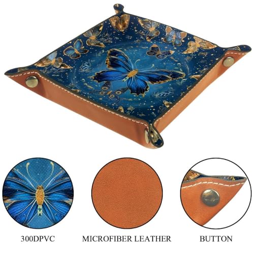 Blue Butterflies Dice Tray Dice Rolling Tray Folding Dice Holder for Dice Games, Like RPG, DND and Other Table Games - color: Multi 16