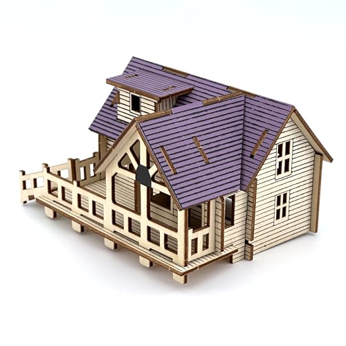 3D Puzzles for Adults, Log Cabin DIY Wooden House Model Kits for Adults to Build, Country Cottage Building Model, 3D Jigsaw Brain Teaser Puzzle, Dollhouse (GFFD)