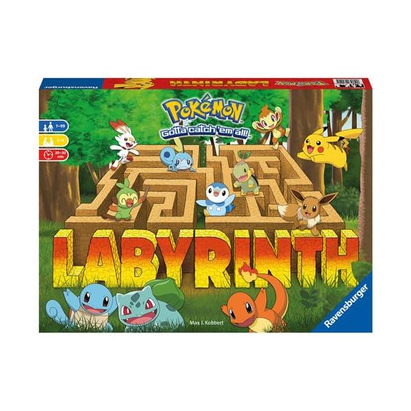 Ravensburger Labyrinth Pokemon Board Game - A Strategic Maze Adventure for Family Nights & Pokemon Parties - Includes Pikachu, Bulbasaur, and More - Great Birthday Gift for Kids Ages 7 and Up - style: Pokemon Labyrinth
