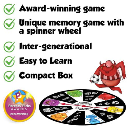 Hiding Monsters Award Winning Memory Games for Kids Ages 4-8. Spinner Wheel | Award-winning memory game with a spinner wheel. Easy to learn, high replay, fun for kids and families. Matching game - style: Hiding Monsters