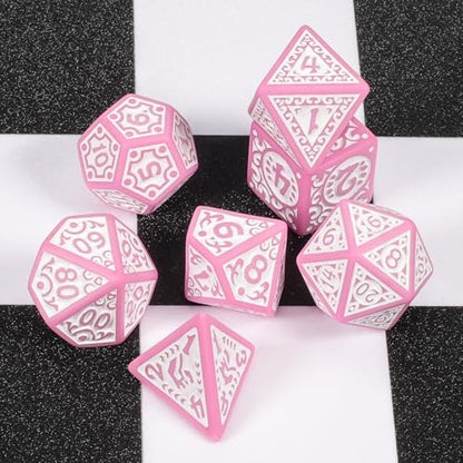 CiaraQ Polyhedral Dice Set - DND Role Playing Dice | Acrylic RPG Dice for Dungeons and Dragons MTG Table Games, Multi-Color, 42pcs - color: Red/Pink/Black/Green/Purple