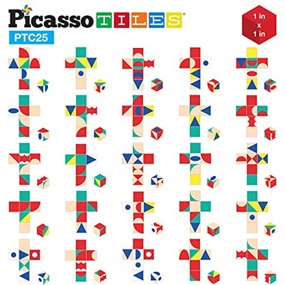 PicassoTiles Infinite Magnetic Puzzle Magic Cube Easy-Connect Brain Teaser Toy Set Magnet Pattern Block Matching Toys Free Ideabook 150+ Inspirations STEM Learning Kids Boys&Girls Age3+ PTC25 - color: 25pc Puzzle Cub