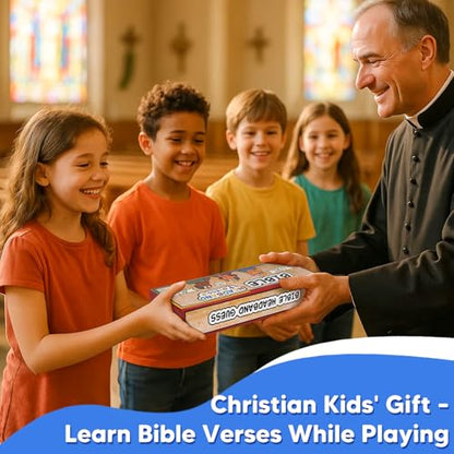 Garybank Bible Headbands Games for Kids, Bible Character & Item Guess Game | 66 Picture Keyword Cards, 4 Headbands, 1 Hourglass, Learn Biblical Stories & Verses, Sunday School, Family Night, Easter Gift