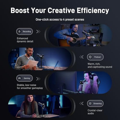 MAONO Dynamic Microphone-XLR USB Podcast Recording Mic: for Vocal Recording, Content Creation, Home Studio, Voiceover, with 192kHz/24bit, Noise Reduction, Mic Gain, Monitoring, Mute (PD300XT)
