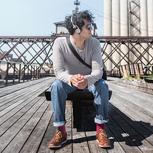 Koss Porta Pro Limited Edition Retro Style On-Ear Headphones, Rhythm Beige | In-Line Microphone, Volume Control and Touch Remote, Includes Hard Carry Case, Wired 3.5mm Plug - color: Rhythm Beige