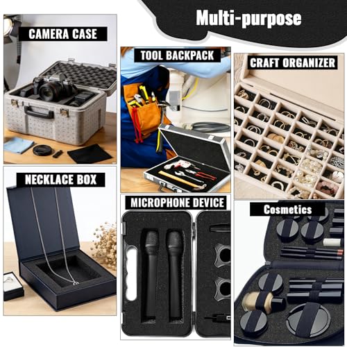 6 Pcs 16'' x 12'' x 2'' Polyurethane Foam - Foam Inserts for Cases Packing Foam Black Craft Foam Sheets for Packing Camera Toolbox Storage - size: 16'' x 12'' x 2''