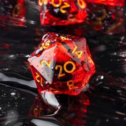 Beholder'S Eye D20 Dice Dragon Eye DND 22MM Single Dice with Resin Sharp Edge 20 Sided D&D Handmade Polyhedral for Dungeons and Dragons, RPG, Roleplaying Games MTG Table Games(Red Gold) - color: D20-red Dragon Eye