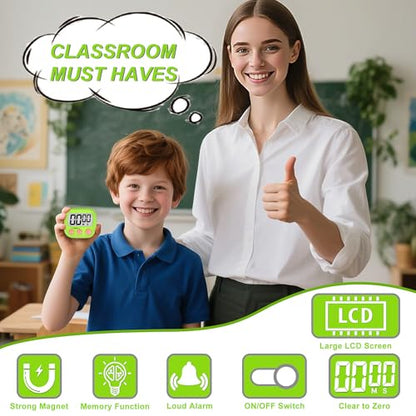 Digital Timer for Kids Teacher Supplies Classroom Timer for Study Learning Management Kitchen Work Exercise-4Pack Blue Green Yellow Purple - color: Blue Green Yellow Purple