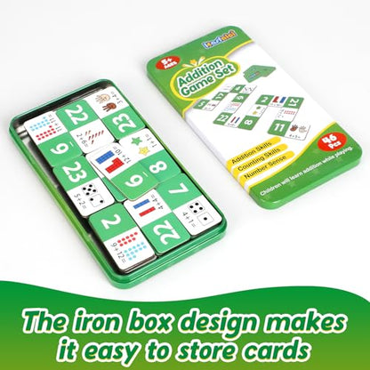 Kasfalci Addition Dominoes Set,Math Games for Kids,Math Manipulatives,Counting Toys,Learning Games,Preschool Learning Activities,Homeschool Supplies,Kindergarten Classroom Must Haves,1st 2nd 3rd Grade - style: Addition