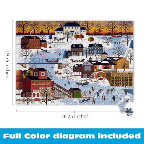 Buffalo Games - Charles Wysocki Festive Winter Scene 1000 Piece Jigsaw Puzzle for Adults and Families - color: Multicolor