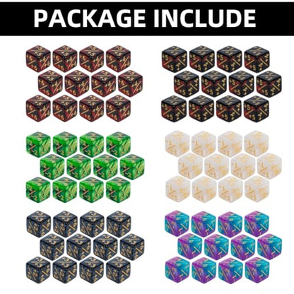 82 Pack Magic The Gathering Counter Dice Set 72 Pcs D6 MTG Dice Life Counters Tokens for Magic Card Game Accessories with 3 Pcs Rolling Dice 7 Pcs Drawstring Bags - color: 6 Colors
