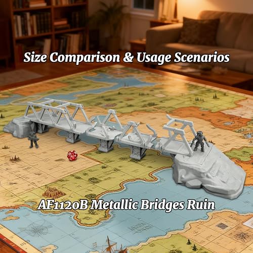 28mm Scale Unpainted RPG Terrain Set for Trench Crusade (AF1120B) | Broken Crossing Map Props for Dungeon Masters -Battle Damaged Industrial Scenery for Wargame-Bridges Ruin - color: Af1120b Bridges Ruin