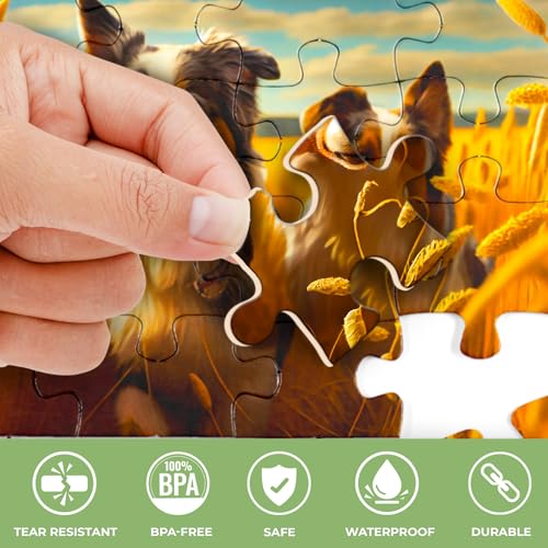 35 Large Piece Dementia Puzzles for Seniors - 3 Activities for Elderly | Dogs in The Field - Jigsaw Puzzles for Elderly - Dementia Activities for Adults - Alzheimers Puzzle Games and Gift