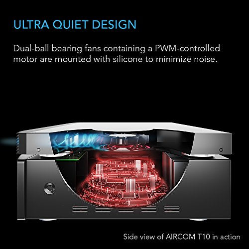 AC Infinity AIRCOM T10, Quiet Cooling Blower Fan System 17" Front-Exhaust | For Receivers, Amps, DVR, AV Cabinet Components, Compatible with Digital Video Recorder - size: 17" Front-Exhaust, style: Smart Controller