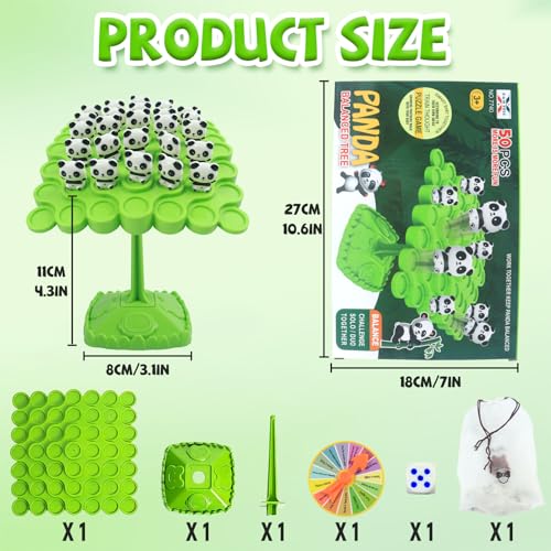 kykake Panda Balance Game Toys,Balance Game Tree Two-Player Parent-Child Interactive Family Tabletop Puzzle Montessori Toy,Pandas Board for Kids and Adults (Panda) - style: panda