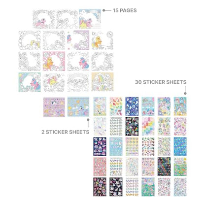 Fashion Angels My Little Pony Sticker & Activity Bundle, Includes Make A Scene Pretty Pony Portfolio & 1000+ Sticker Book, Arts & Crafts Kits for Kids