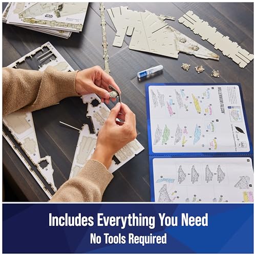 4D Build Star Wars Millennium Falcon 3D Model Kit, Star Wars Gifts, Desk Decor for Fans & Collectors, 223 Pieces, 3D Puzzles, Gift Ideas for Ages 12 & Up - style: Millennium Falcon 223 pcs
