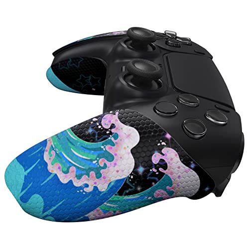 eXtremeRate PlayVital Controller Grip for ps5 Controller, Professional Textured Soft Rubber Pads Handle Grips for ps5 - Shimmering Waves - color: Waves