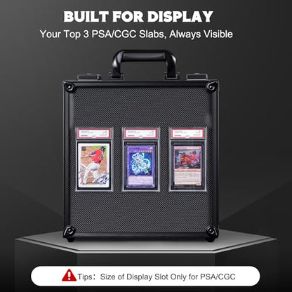 Kabinka Graded Card Case, Aluminum Alloy Graded Card Storage Box | Holds 140 Card Slabs, Sports Trading Card Case with TSA Combination Lock, Fits PSA/CSG/CGC/SGC/BGS, Black - color: Black