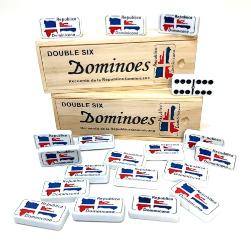Dominican Flag Dominoes Double Six 2pcs Value Pack - Classic Dominos Set for Cultural Pride Dominican Republic